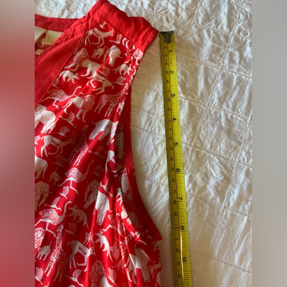 Maeve Anthropologie Tank Top Women 2 Red Safari Animal Sleeveless - Picture 5 of 7